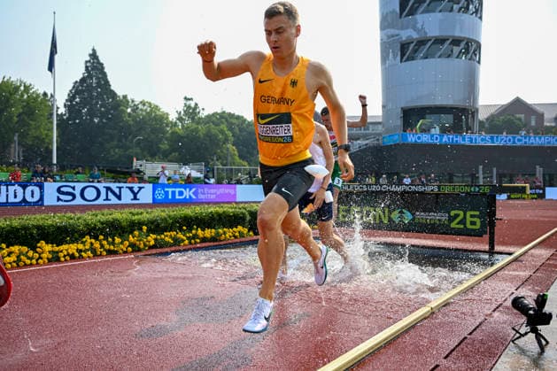 World Athletics U20 Championships Oregon 2026 EUGENE, UNITED STATES OF AMERICA - AUGUST 6, 2026 : Marco Voggenreiter (GER) competing in the steeplechase during the World Athletics U20 Championships Oregon 2026 at Hayward Field on August 6, 2026 in Eugene, United States Of America. Copyright: xBEAUTIFULxSPORTS DecaxText&Bildx