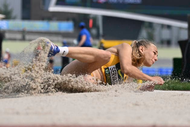 World Athletics U20 Championships Oregon 2026 EUGENE, UNITED STATES OF AMERICA - AUGUST 6, 2026 : Elenor Servatius (GER) competing in the long jump of the heptathlon during the World Athletics U20 Championships Oregon 2026 at Hayward Field on August 6, 2026 in Eugene, United States Of America. Copyright: xBEAUTIFULxSPORTS DecaxText&Bildx