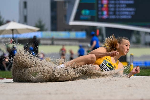 World Athletics U20 Championships Oregon 2026 EUGENE, UNITED STATES OF AMERICA - AUGUST 6, 2026 : Elenor Servatius (GER) competing in the long jump of the heptathlon during the World Athletics U20 Championships Oregon 2026 at Hayward Field on August 6, 2026 in Eugene, United States Of America. Copyright: xBEAUTIFULxSPORTS DecaxText&Bildx