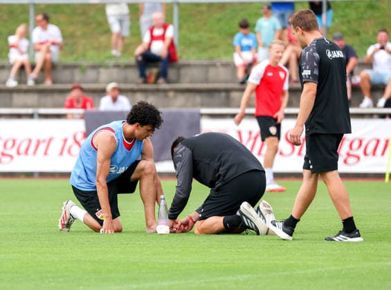 07.08.2026, Deutschland, Grassau, Fußball Bundesliga, Saison 2026 2027, Trainingslager VfB Stuttgart, Ameen Al-Dakhil