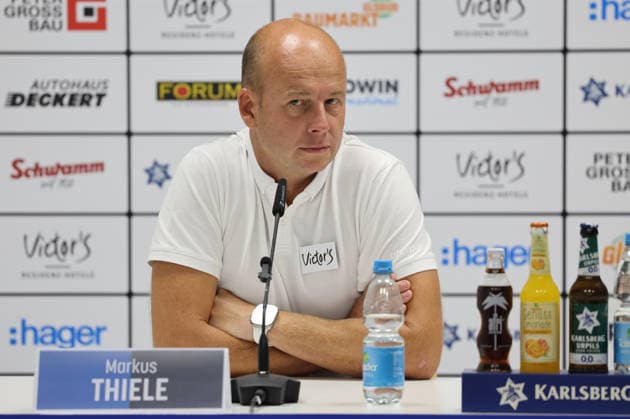 07.08.2026, Fussball, Herren, 3. Liga, Saison 2026 2027, Pressekonferenz vor dem 1. Spieltag, 1. FC Saarbrücken, Sportvorstand Markus Thiele (1. FC Saarbrücken) Saarbrücken Ludwigsparkstadion Saarland Deutschland (DEU) Copyright: xSebastianxBachx