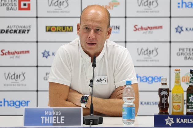 07.08.2026, Fussball, Herren, 3. Liga, Saison 2026 2027, Pressekonferenz vor dem 1. Spieltag, 1. FC Saarbrücken, Sportvorstand Markus Thiele (1. FC Saarbrücken) Saarbrücken Ludwigsparkstadion Saarland Deutschland (DEU) Copyright: xSebastianxBachx