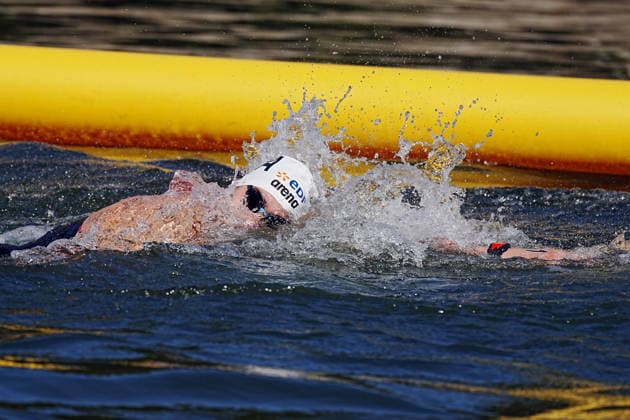 Men s 3km Knockout Sprint, Florian Wellbrock from Germany at the European Aquatics Championships Paris 2026, Paris, August 07, 2026 .  Copyright: xGianxMattiaxD Alberto LaPressex