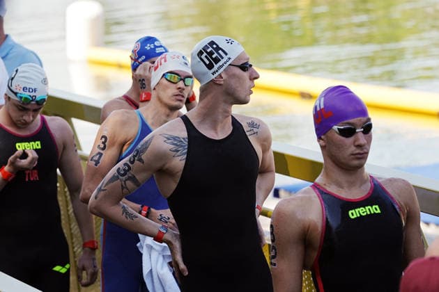Men s 3km Knockout Sprint, Florian Wellbrock from Germany at the European Aquatics Championships Paris 2026, Paris, August 07, 2026 .  Copyright: xGianxMattiaxD Alberto LaPressex