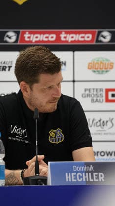 07.08.2026, xrekx, Fussball 3.Liga, 1. FC Saarbruecken - Pressekonferenz mit Sportvorstand Markus Thiele v.l. Dominik Hechler Leiter Medien & Kommunikation (1.FC Saarbruecken) (DFL DFB REGULATIONS PROHIBIT ANY USE OF PHOTOGRAPHS as IMAGE SEQUENCES and or QUASI-VIDEO) Saarbruecken