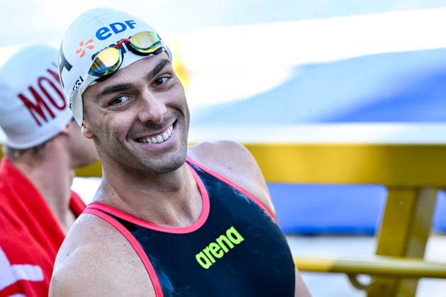 Gregorio Paltrinieri of Italy prepares to compete in the open water swimming 3km Knockout Men Final during the European Aquatics Championships at the River Seine in Paris (France), August 7, 2026. Andrea Masini Deepbluemedia Insidefoto