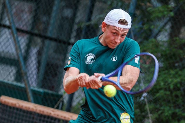 Niklas Laux (TC Grün Weiss Nikolassee), 2. Bundesliga Herren: LTTC Rot Weiß Berlin vs. TC Grün Weiss Nikolassee. Berlin, 7.08.2026 im Steffi -Graf-Stadion beim LTTC Rot Weiß Berlin. 2. Bundesliga Herren: LTTC Rot Weiß Berlin vs. TC Grün Weiss Nikolassee