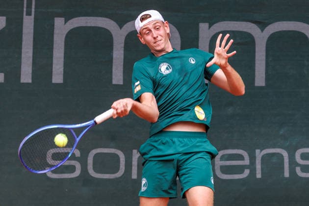 Niklas Laux (TC Grün Weiss Nikolassee), 2. Bundesliga Herren: LTTC Rot Weiß Berlin vs. TC Grün Weiss Nikolassee. Berlin, 7.08.2026 im Steffi -Graf-Stadion beim LTTC Rot Weiß Berlin. 2. Bundesliga Herren: LTTC Rot Weiß Berlin vs. TC Grün Weiss Nikolassee