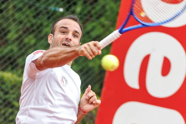 Philipp Pavlenko (TC Grün Weiss Nikolassee), 2. Bundesliga Herren: LTTC Rot Weiß Berlin vs. TC Grün Weiss Nikolassee. Berlin, 7.08.2026 im Steffi -Graf-Stadion beim LTTC Rot Weiß Berlin. 2. Bundesliga Herren: LTTC Rot Weiß Berlin vs. TC Grün Weiss Nikolassee