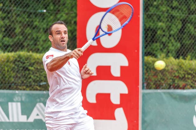 Philipp Pavlenko (TC Grün Weiss Nikolassee), 2. Bundesliga Herren: LTTC Rot Weiß Berlin vs. TC Grün Weiss Nikolassee. Berlin, 7.08.2026 im Steffi -Graf-Stadion beim LTTC Rot Weiß Berlin. 2. Bundesliga Herren: LTTC Rot Weiß Berlin vs. TC Grün Weiss Nikolassee