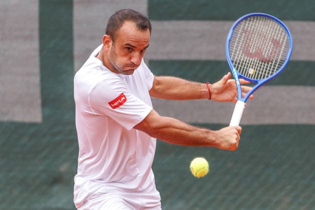 Philipp Pavlenko (TC Grün Weiss Nikolassee), 2. Bundesliga Herren: LTTC Rot Weiß Berlin vs. TC Grün Weiss Nikolassee. Berlin, 7.08.2026 im Steffi -Graf-Stadion beim LTTC Rot Weiß Berlin. 2. Bundesliga Herren: LTTC Rot Weiß Berlin vs. TC Grün Weiss Nikolassee