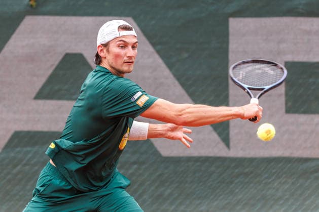 Philipp Pavlenko (TC Grün Weiss Nikolassee), 2. Bundesliga Herren: LTTC Rot Weiß Berlin vs. TC Grün Weiss Nikolassee. Berlin, 7.08.2026 im Steffi -Graf-Stadion beim LTTC Rot Weiß Berlin. 2. Bundesliga Herren: LTTC Rot Weiß Berlin vs. TC Grün Weiss Nikolassee