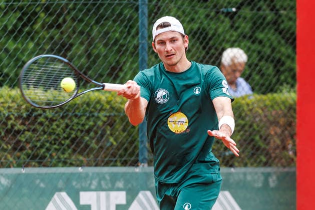 Philipp Pavlenko (TC Grün Weiss Nikolassee), 2. Bundesliga Herren: LTTC Rot Weiß Berlin vs. TC Grün Weiss Nikolassee. Berlin, 7.08.2026 im Steffi -Graf-Stadion beim LTTC Rot Weiß Berlin. 2. Bundesliga Herren: LTTC Rot Weiß Berlin vs. TC Grün Weiss Nikolassee