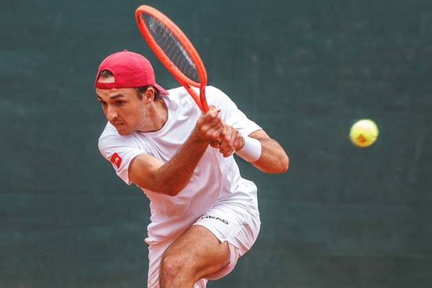Nino Ehrenschneider ( LTTC Rot Weiß Berlin), 2. Bundesliga Herren: LTTC Rot Weiß Berlin vs. TC Grün Weiss Nikolassee. Berlin, 7.08.2026 im Steffi -Graf-Stadion beim LTTC Rot Weiß Berlin. 2. Bundesliga Herren: LTTC Rot Weiß Berlin vs. TC Grün Weiss Nikolassee