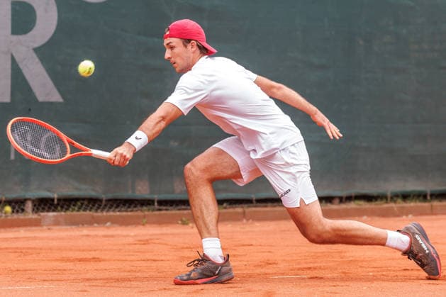 Nino Ehrenschneider ( LTTC Rot Weiß Berlin), 2. Bundesliga Herren: LTTC Rot Weiß Berlin vs. TC Grün Weiss Nikolassee. Berlin, 7.08.2026 im Steffi -Graf-Stadion beim LTTC Rot Weiß Berlin. 2. Bundesliga Herren: LTTC Rot Weiß Berlin vs. TC Grün Weiss Nikolassee