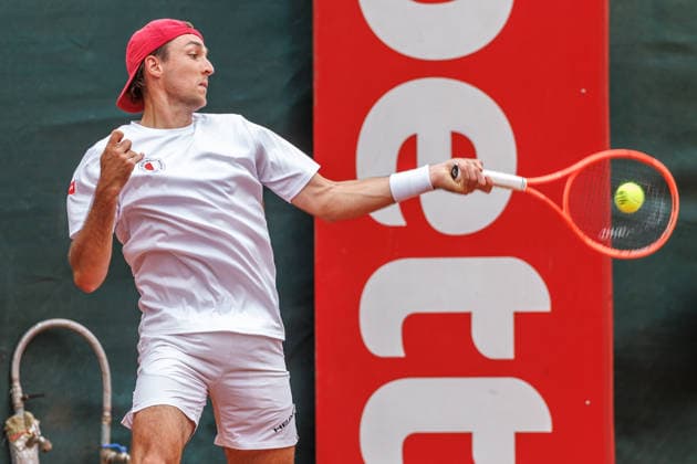 Nino Ehrenschneider ( LTTC Rot Weiß Berlin), 2. Bundesliga Herren: LTTC Rot Weiß Berlin vs. TC Grün Weiss Nikolassee. Berlin, 7.08.2026 im Steffi -Graf-Stadion beim LTTC Rot Weiß Berlin. 2. Bundesliga Herren: LTTC Rot Weiß Berlin vs. TC Grün Weiss Nikolassee