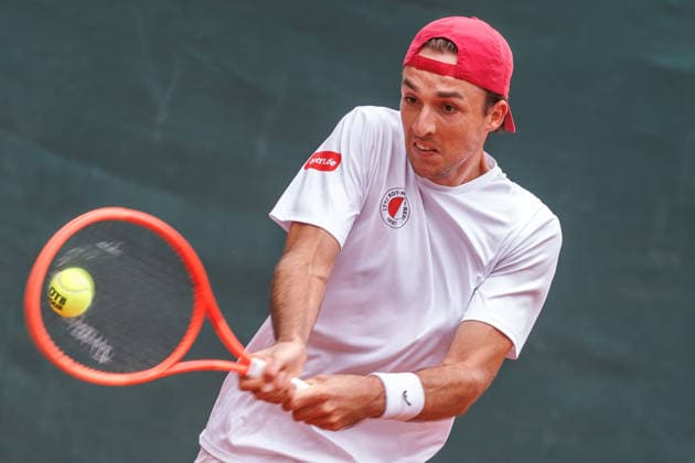 Nino Ehrenschneider ( LTTC Rot Weiß Berlin), 2. Bundesliga Herren: LTTC Rot Weiß Berlin vs. TC Grün Weiss Nikolassee. Berlin, 7.08.2026 im Steffi -Graf-Stadion beim LTTC Rot Weiß Berlin. 2. Bundesliga Herren: LTTC Rot Weiß Berlin vs. TC Grün Weiss Nikolassee