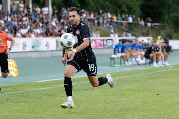 Furkan Kircicek (19, TSV Landsberg) beim Spiel zwischen TSV Landsberg v FV Illertissen 1921, Fussball, Herren, Regionalliga Bayern, 2026 2027, 3.Spieltag am 07.08.2026 in Landsberg am Lech, Sportpark. Bayern Deutschland