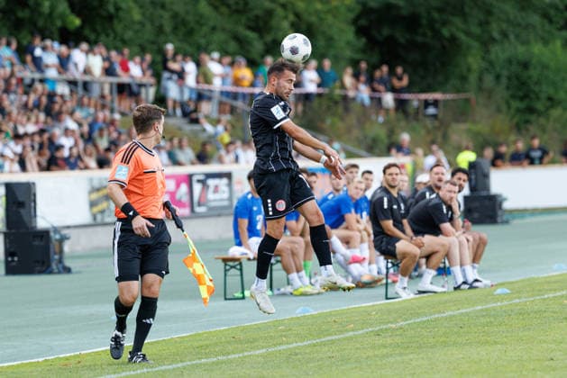 Furkan Kircicek (19, TSV Landsberg) beim Spiel zwischen TSV Landsberg v FV Illertissen 1921, Fussball, Herren, Regionalliga Bayern, 2026 2027, 3.Spieltag am 07.08.2026 in Landsberg am Lech, Sportpark. Bayern Deutschland