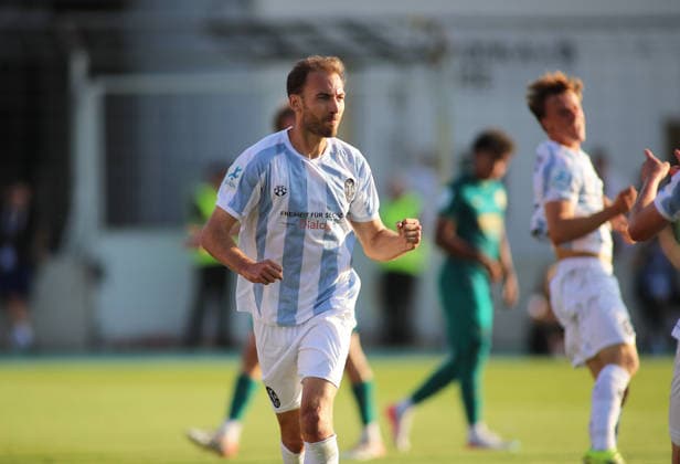 Fussball, Herren, Regionalliga Bayern, Saison 2026 2027, TSV 1860 München - FC Augsburg II, Grünwalder Stadion 1:0 durch Michael Eberwein (TSV 1860 München) durch einen Elfmeter, Tor