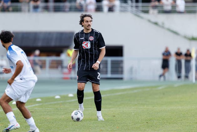 David Bauer (29, TSV Landsberg) beim Spiel zwischen TSV Landsberg v FV Illertissen 1921, Fussball, Herren, Regionalliga Bayern, 2026 2027, 3.Spieltag am 07.08.2026 in Landsberg am Lech, Sportpark. Bayern Deutschland