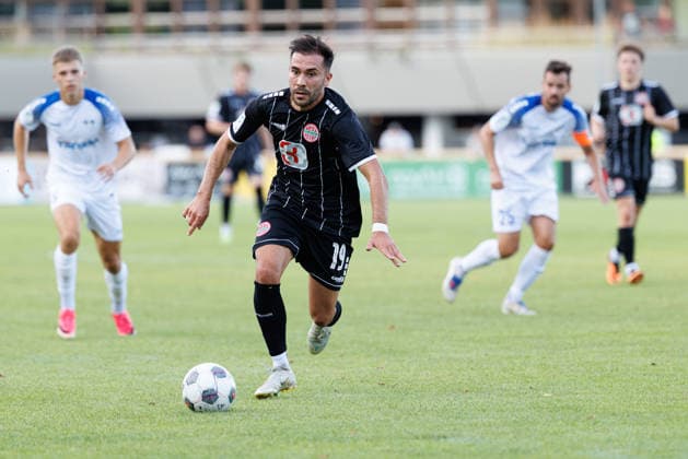Furkan Kircicek (19, TSV Landsberg) beim Spiel zwischen TSV Landsberg v FV Illertissen 1921, Fussball, Herren, Regionalliga Bayern, 2026 2027, 3.Spieltag am 07.08.2026 in Landsberg am Lech, Sportpark. Bayern Deutschland