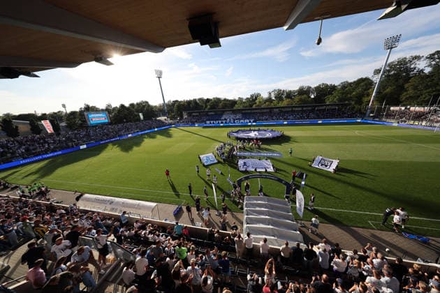 07.08.26 Stuttgarter Kickers - SSV Ulm 1846 Deutschland, Stuttgart, 07.08.2026, Fussball, Regionalliga Südwest, Saison 2026 2027, Stuttgarter Kickers- SSV Ulm 1846: Eröffnungsspiel Regionalliga Südwest Feature Übersicht GAZi Stadion auf der Waldau.