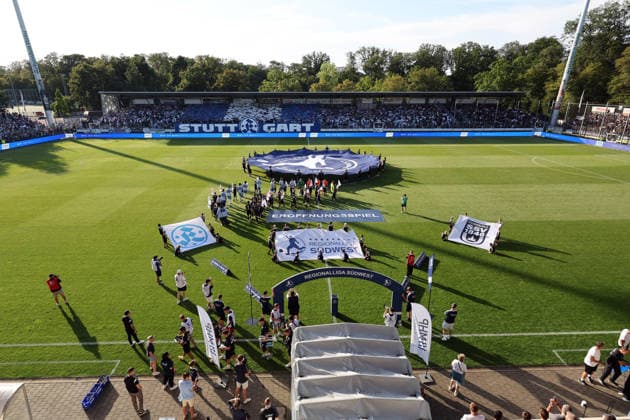 07.08.26 Stuttgarter Kickers - SSV Ulm 1846 Deutschland, Stuttgart, 07.08.2026, Fussball, Regionalliga Südwest, Saison 2026 2027, Stuttgarter Kickers- SSV Ulm 1846: Eröffnungsspiel Regionalliga Südwest Feature Übersicht GAZi Stadion auf der Waldau.