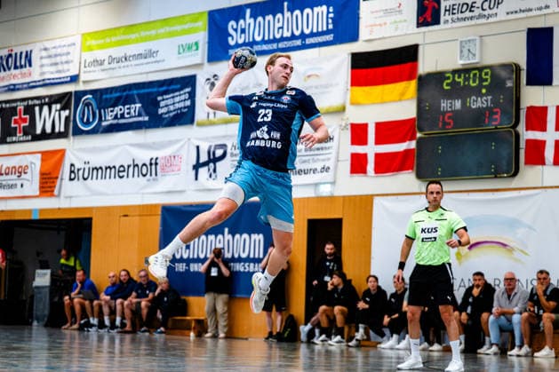 07.08.2026, xdobgx, Handball Heide-Cup 2026, HSV Hamburg - HOJ Elite v.l. Einar Olafsson (Handball Verein Hamburg, 23) beim Wurf, in action, throwing Schneverdingen