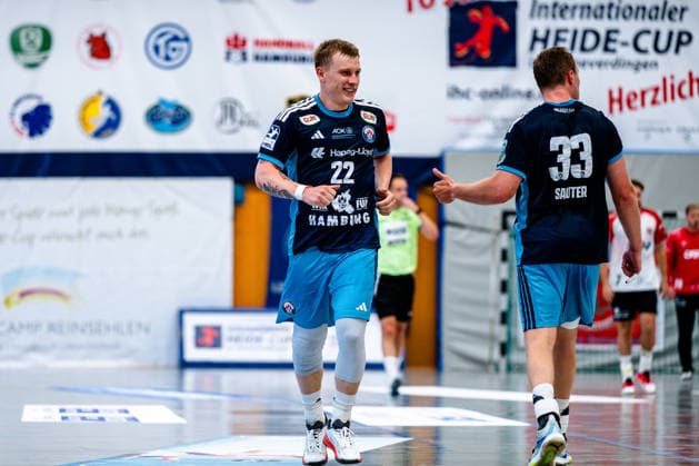 07.08.2026, xdobgx, Handball Heide-Cup 2026, HSV Hamburg - HOJ Elite v.l. Noah Beyer (Handball Verein Hamburg, 22), Moritz Sauter (Handball Sport Verein Hamburg, 33) Schneverdingen