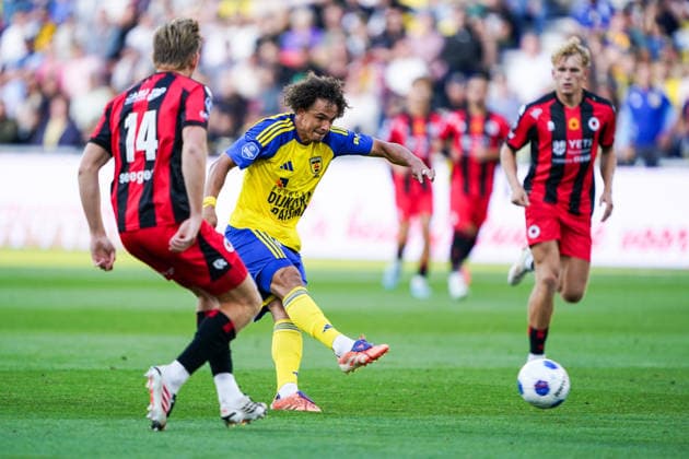2026-08-07 SC Cambuur v Excelsior LEEUWARDEN, NETHERLANDS - AUGUST 7: Skye Vink of SC Cambuur during the VriendenLoterij Eredivisie match between SC Cambuur and Excelsior at Kooi Stadion on August 7, 2026 in Leeuwarden, Netherlands. Leeuwarden Kooi Stadion Netherlands Content not available for redistribution in The Netherlands directly or indirectly through any third parties. Copyright: xAndrexWeeningx
