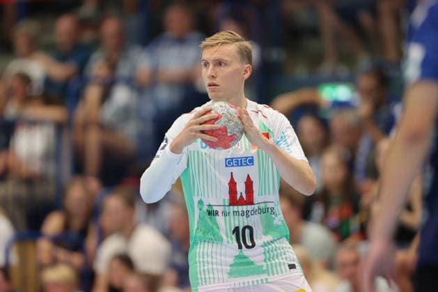 07.08.2026, xtgx, Handball Turnier, EHV Aue - SC Magdeburg emspor, v.l. Gisli Thorgeir Kristjansson (Magdeburg, 10) Lößnitz