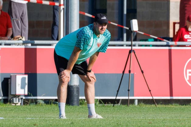 07.08.2026 - Fussball - Saison 2026 2027 - Regionalliga Bayern - 03. Spieltag: 1. FC Nürnberg FCN II ( Club ) - TSV Buchbach - DaMa - xdaxmax - Sven Zurawka ( Trainer TSV Buchbach ) nachdenklich