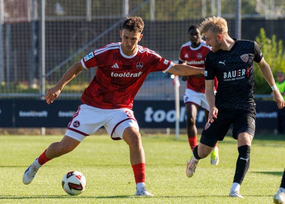 07.08.2026 - Fussball - Saison 2026 2027 - Regionalliga Bayern - 03. Spieltag: 1. FC Nürnberg FCN II ( Club ) - TSV Buchbach - DaMa - xdaxmax - Joel Skowronek (39, 1. FC Nürnberg FCN II ) Jonas Wieselberger (37, TSV Buchbach )