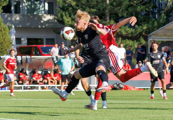 07.08.2026 - Fussball - Saison 2026 2027 - Regionalliga Bayern - 03. Spieltag: 1. FC Nürnberg FCN II ( Club ) - TSV Buchbach - DaMa - xdaxmax - Jonas Wieselberger (37, TSV Buchbach ) Joel Skowronek (39, 1. FC Nürnberg FCN II )