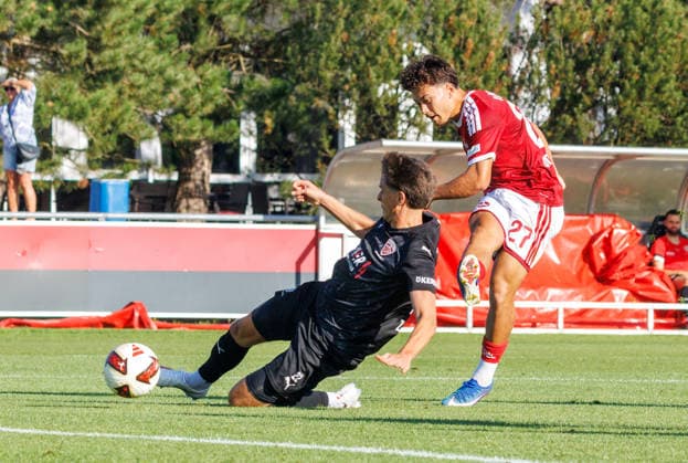 07.08.2026 - Fussball - Saison 2026 2027 - Regionalliga Bayern - 03. Spieltag: 1. FC Nürnberg FCN II ( Club ) - TSV Buchbach - DaMa - xdaxmax - Justin von der Hitz (27, 1. FC Nürnberg FCN II ) mit Torschuss