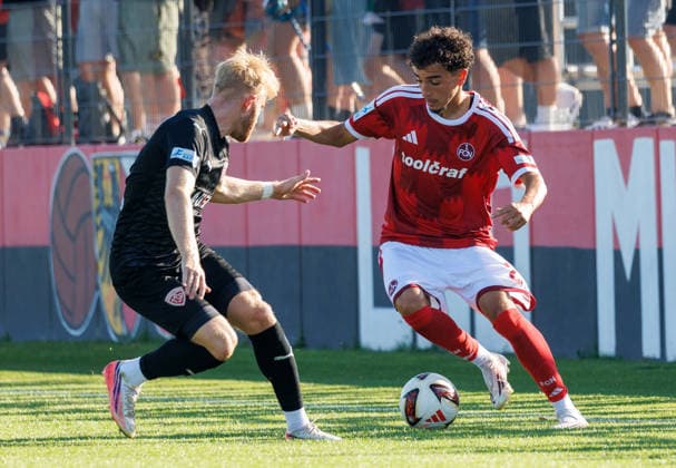 07.08.2026 - Fussball - Saison 2026 2027 - Regionalliga Bayern - 03. Spieltag: 1. FC Nürnberg FCN II ( Club ) - TSV Buchbach - DaMa - xdaxmax - Jonas Wieselberger (37, TSV Buchbach ) Nizar Üstel Uestel (21, 1. FC Nürnberg FCN II )