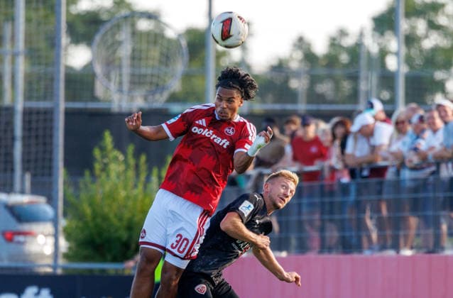 07.08.2026 - Fussball - Saison 2026 2027 - Regionalliga Bayern - 03. Spieltag: 1. FC Nürnberg FCN II ( Club ) - TSV Buchbach - DaMa - xdaxmax - Kirubel Taye (30, 1. FC Nürnberg FCN II ) Tobias Sztaf (28, TSV Buchbach )