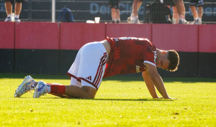 07.08.2026 - Fussball - Saison 2026 2027 - Regionalliga Bayern - 03. Spieltag: 1. FC Nürnberg FCN II ( Club ) - TSV Buchbach - DaMa - xdaxmax - Joel Skowronek (39, 1. FC Nürnberg FCN II ) enttäuscht Enttäuschung