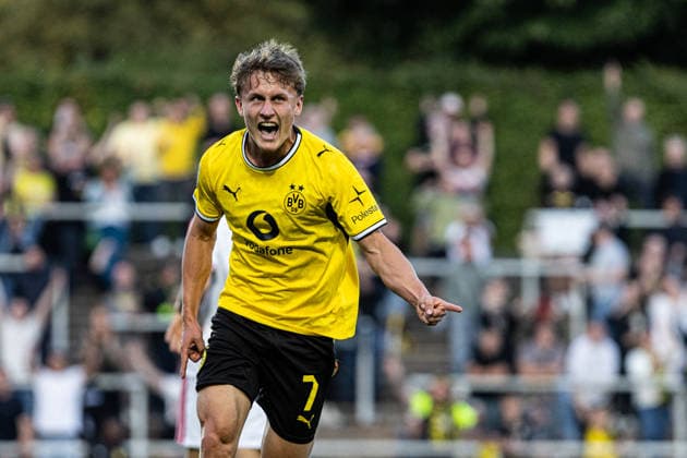 Regionalliga West: Borussia Dortmund II - 1.FC Köln II, 07.08.2026 Borussia Dortmund U23 bejubelt das Tor, 1:0 durch Tim Degener (Borussia Dortmund U23, 7) Regionalliga West: Borussia Dortmund II - 1.FC Köln II, Rote Erde, Dortmund; 07.08.2026 DFB regulations prohibit any use of photographs as image sequences and or quasi video. Copyright: xBEAUTIFULxSPORTS Buriakovx