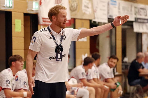 07.08.2026, xovx, Handball Lindencup, TV Hüttenberg - HSC 2000 Coburg Trainer Stefan Kneer (TV Hüttenberg) Linden Stadthalle Hessen Deutschland (DE)