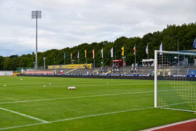 Stadion am Marschweg, Oldenburg, Ansicht Gegengerade VfB Oldenburg vs. SV Drochtersen Assel, Fussball, Regionalliga Nord, 2. Spieltag, Saison 2026 2027, 07.08.2026, VfB Oldenburg vs. SV Drochtersen Assel, Fussball, Regionalliga Nord, 2. Spieltag, Saison 2026 2027, 07.08.2026 Oldenburg Copyright: xEibner-Pressefoto RobertxGertzenx EP_RGN