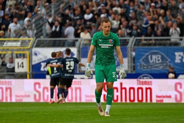 Jesper Heim (SV Drochtersen Assel, 33) nach einem Gegentor VfB Oldenburg vs. SV Drochtersen Assel, Fussball, Regionalliga Nord, 2. Spieltag, Saison 2026 2027, 07.08.2026, VfB Oldenburg vs. SV Drochtersen Assel, Fussball, Regionalliga Nord, 2. Spieltag, Saison 2026 2027, 07.08.2026 Oldenburg Copyright: xEibner-Pressefoto RobertxGertzenx EP_RGN