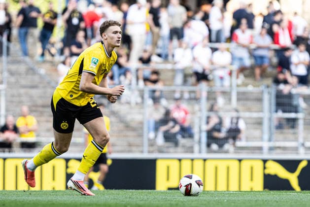 Regionalliga West: Borussia Dortmund II - 1.FC Köln II, 07.08.2026 Elias Benkara (Borussia Dortmund U23, 24) Regionalliga West: Borussia Dortmund II - 1.FC Köln II, Rote Erde, Dortmund; 07.08.2026 DFB regulations prohibit any use of photographs as image sequences and or quasi video. Copyright: xBEAUTIFULxSPORTS Buriakovx
