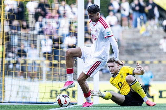 Regionalliga West: Borussia Dortmund II - 1.FC Köln II, 07.08.2026 Malek El Mala (1. FC Köln U23, 7), Elias Benkara (Borussia Dortmund U23, 24) Regionalliga West: Borussia Dortmund II - 1.FC Köln II, Rote Erde, Dortmund; 07.08.2026 DFB regulations prohibit any use of photographs as image sequences and or quasi video. Copyright: xBEAUTIFULxSPORTS Buriakovx