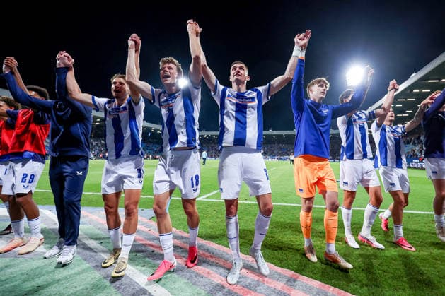 08.07.2026, Fußball, VfL Bochum - Hertha BSC, 2. Fußball-Bundesliga, 1. Spieltag, Vonovia Ruhrstadion, Saison 2026 2027: Abschlussjubel nach dem 1:0 Sieg für Hertha BSC. Marton Dardai (Hertha BSC 31) Luca Schuler (Hertha BSC 18) Niklas Kolbe (Hertha BSC 27) DFB regulations prohibit any use of photographs as image sequences and or quasi-video. Nordrhein-Westfalen Deutschland