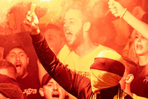 Regionalliga West: Borussia Dortmund II - 1.FC Köln II, 07.08.2026 Fans von Borussia Dortmund U23 mit der Pyrotechnik. Regionalliga West: Borussia Dortmund II - 1.FC Köln II, Rote Erde, Dortmund; 07.08.2026 DFB regulations prohibit any use of photographs as image sequences and or quasi video. Copyright: xBEAUTIFULxSPORTS Buriakovx