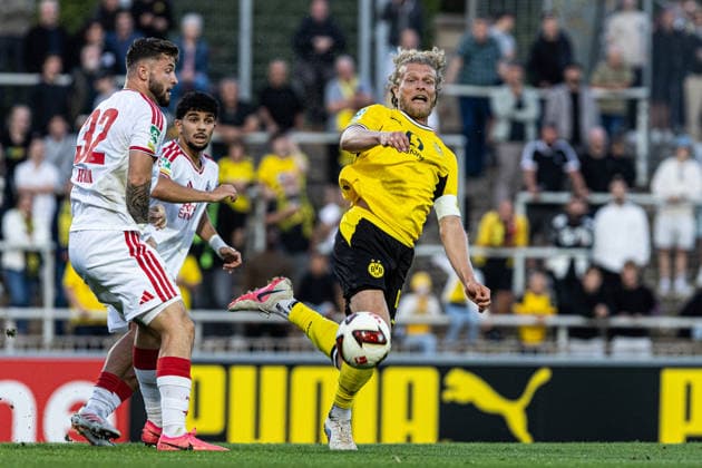 Regionalliga West: Borussia Dortmund II - 1.FC Köln II, 07.08.2026 Luis Magnus Stapelmann (1. FC Köln U23, 32), Jesper Verlaat (Borussia Dortmund U23, 4) Regionalliga West: Borussia Dortmund II - 1.FC Köln II, Rote Erde, Dortmund; 07.08.2026 DFB regulations prohibit any use of photographs as image sequences and or quasi video. Copyright: xBEAUTIFULxSPORTS Buriakovx