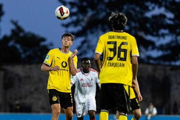 Regionalliga West: Borussia Dortmund II - 1.FC Köln II, 07.08.2026 Finn Fuchs (Borussia Dortmund U23, 3) Regionalliga West: Borussia Dortmund II - 1.FC Köln II, Rote Erde, Dortmund; 07.08.2026 DFB regulations prohibit any use of photographs as image sequences and or quasi video. Copyright: xBEAUTIFULxSPORTS Buriakovx