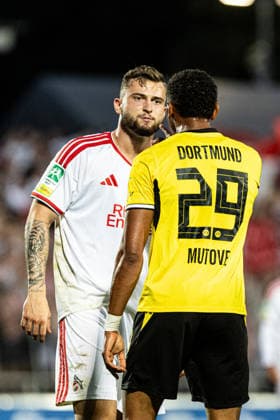Regionalliga West: Borussia Dortmund II - 1.FC Köln II, 07.08.2026 Luis Magnus Stapelmann (1. FC Köln U23, 32), Kevin Mutove (Borussia Dortmund U23, 29) omitted Streit nach dem Abpfiff. Regionalliga West: Borussia Dortmund II - 1.FC Köln II, Rote Erde, Dortmund; 07.08.2026 DFB regulations prohibit any use of photographs as image sequences and or quasi video. Copyright: xBEAUTIFULxSPORTS Buriakovx